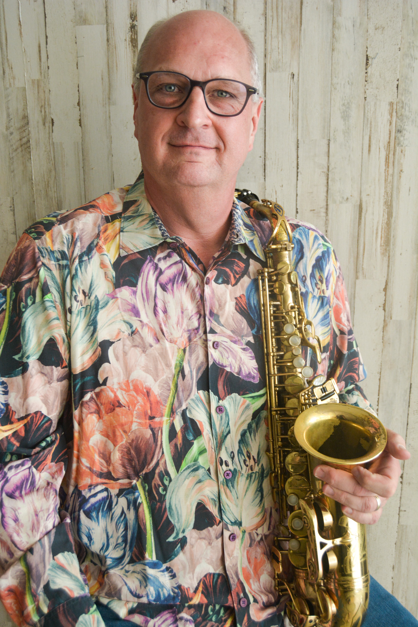 Brian Gorrell with his saxophone